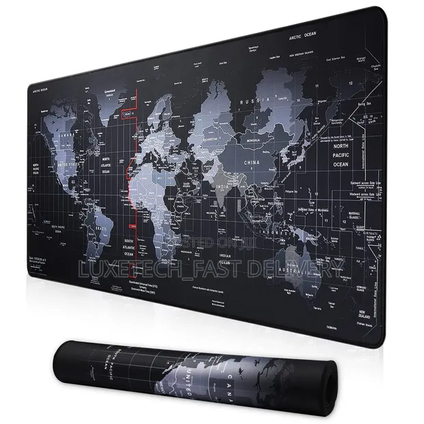 XXL World Map Extended Desk Mat (900x400mm) | Non-Slip Gaming Mousepad - 1