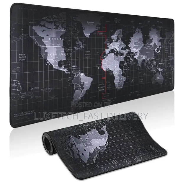 XL World Map Extended Desk Mat (800x300mm) | Non-Slip Gaming Mousepad - 1