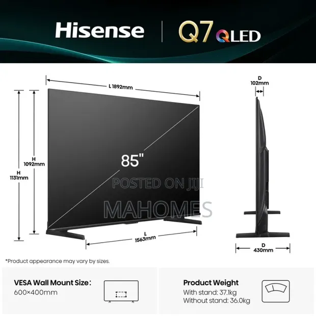 Hisense 85-inch QLED 4K TV (Model 85Q7Q) - 1