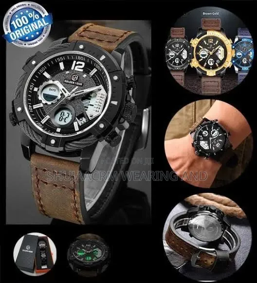 Golden Hour Leather Belt Watch - Brand New - 1
