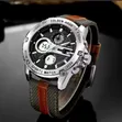 Golden Hour Black Brown Leather Band Watch - 1
