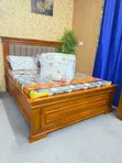 Brand New Modern Bed with Mattress, Duvet, Fan - 1