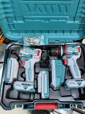 Total Toolbox Set with Impact Wrench & Drill (Cordless)