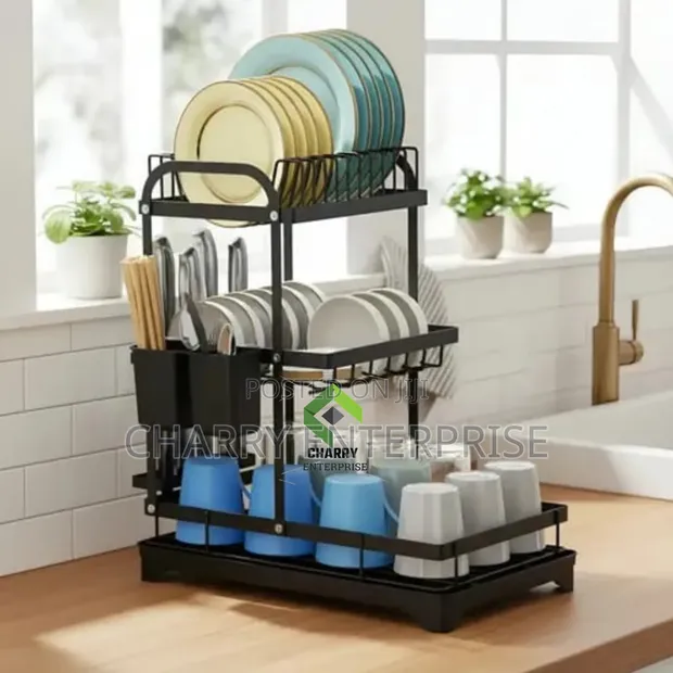 Kitchen Dish Storage Rack Organizer - 1