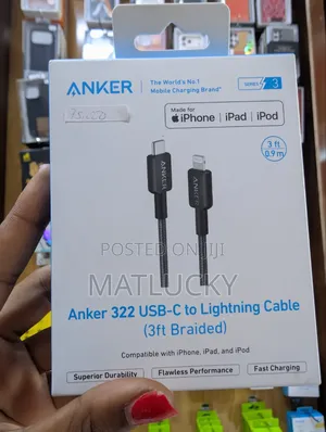 Anker 322 USB-C to Lightning Cable (3ft Braided)