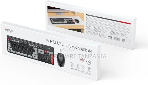 Yesido Wireless Keyboard and Mouse Combo, 2.4GHz - 1
