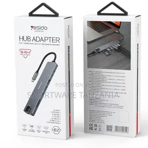 Yesido 8-in-1 USB-C Hub Adapter na HDMI, RJ45, PD