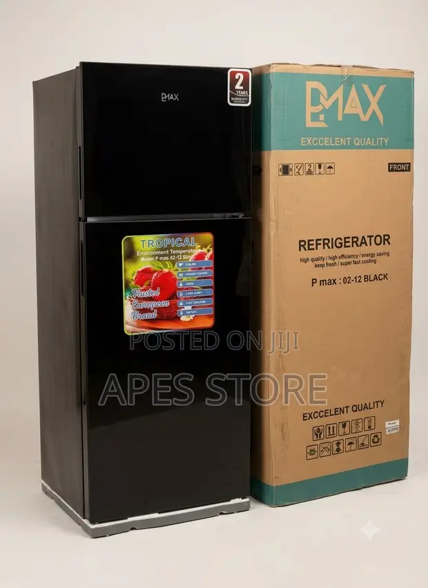 Pmax Fridge Black Glass - 1