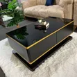 ArtGlass Coffee Table - Black - 2