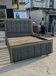 Sofa Bed - High Quality Luxury Grey & Yellow - 1