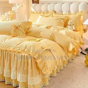 Korean Princess Style Ruffled Bedding Set - King Size