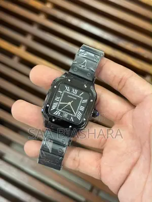 Cartier Santos Large Model Full Black Quartz