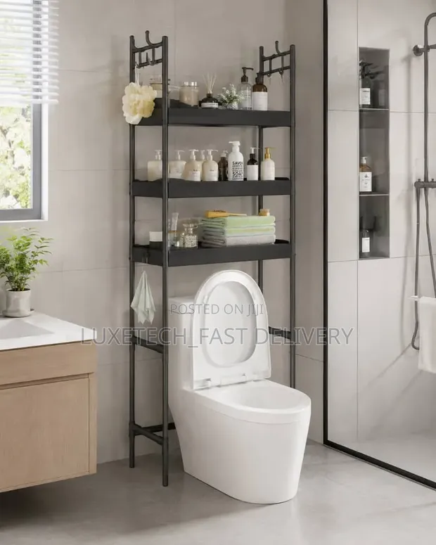 3-Tier Over-Toilet Storage Rack Bathroom Organizer Shelf - 1