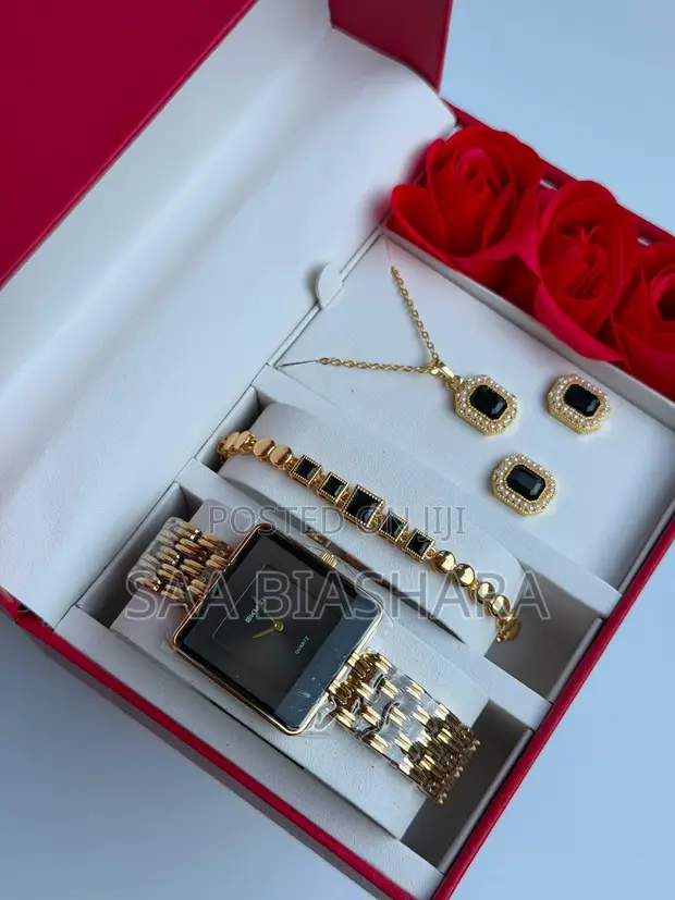 Skmei Gold & Black Ladies Watch Set - 1