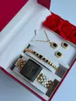 Skmei Gold & Black Ladies Watch Set - 1