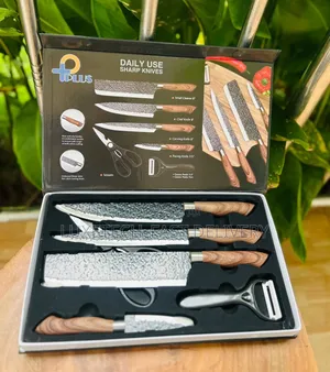 6-Piece Non-Stick Kitchen Knife Set with Scissors & Peeler