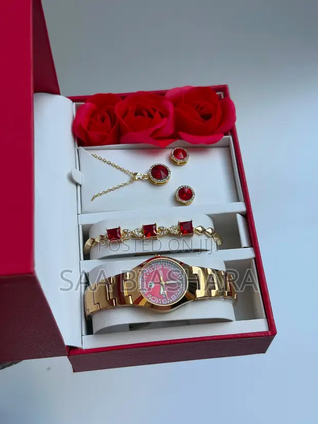 Rado Gold and Red Ladies Jewelry Set - 1