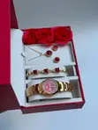 Rado Gold and Red Ladies Jewelry Set - 1