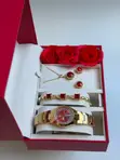 Rado Gold and Red Ladies Jewelry Set - 2