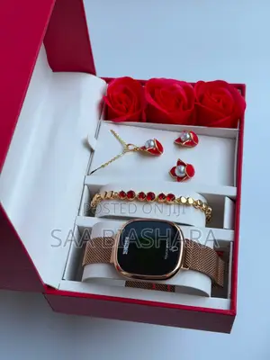 Skmei Digital Gold na Nyeusi Seti ya Saa za Wanawake