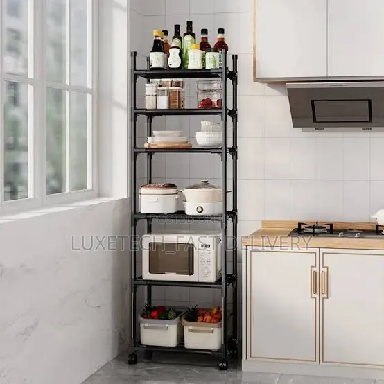 6-Tier Multipurpose Kitchen Storage Rack on Wheels - 1