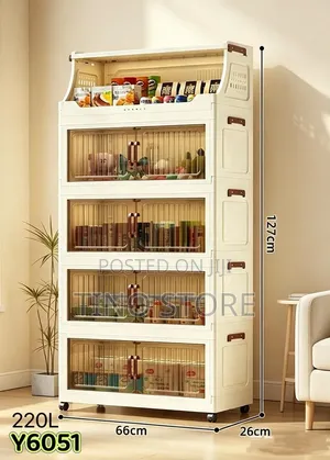 Folding Storage Cabinet (Y6051) with Wheels