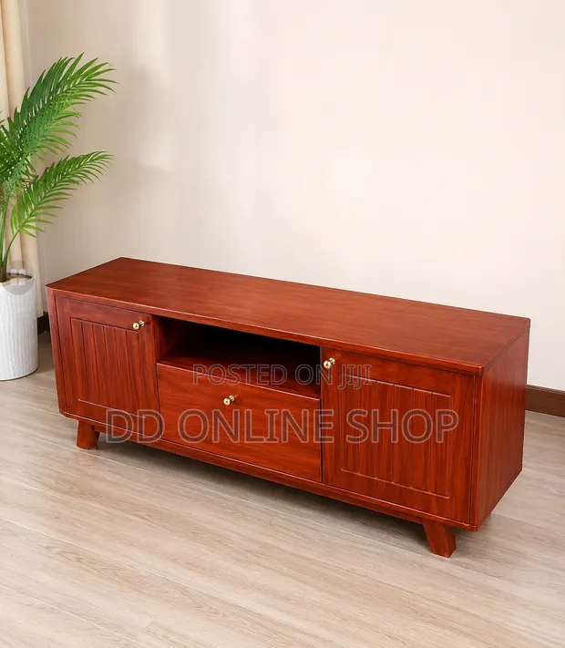 TV Stand ya Mbao ya Mid-Century Modern - 1