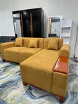 Brand New L-Shape Sofa - Mustard Yellow Velvet - 2