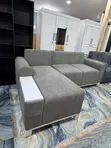 Sofa ya L-Shape - Kitambaa cha Velvet, Grey - 2