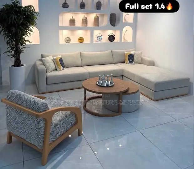 L-Shape Sofa Set and Armchair - 1