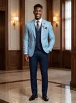 Sky Blue Classical Men's Suit by Carlos Cardin - 1