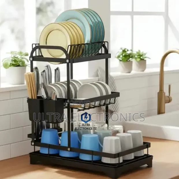 Kitchen Dish Storage Rack Organizer - 1