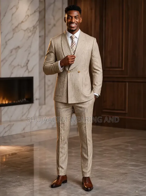 Marco Lorenzo Khaki Two-Button Suit - 1