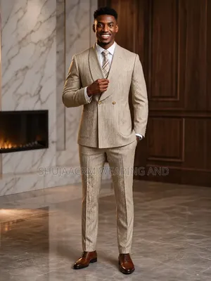 Marco Lorenzo Khaki Two-Button Suit