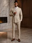Marco Lorenzo Khaki Two-Button Suit - 1