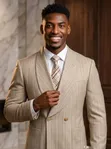 Marco Lorenzo Khaki Two-Button Suit - 2