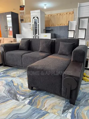 L-Shape Sofa - High Quality Spring, Black