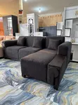 L-Shape Sofa - High Quality Spring, Black - 2