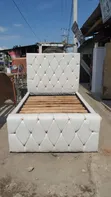 Bed Sofa Leather White - 2