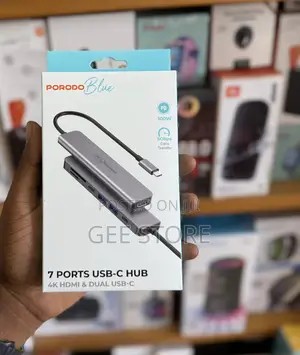 Porodo 7-Port USB-C Hub with HDMI & Dual USB-C