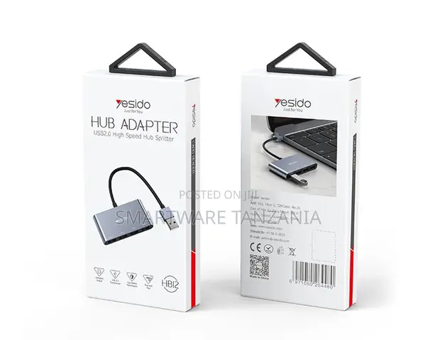Yesido USB 2.0 Hub Adapter, 4 Ports, 0.5m Cable - 1