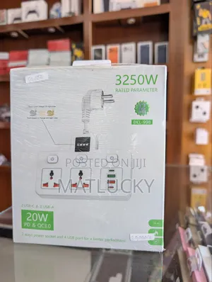 2-Port Power Socket with 2 USB-C & 2 USB-A Charger