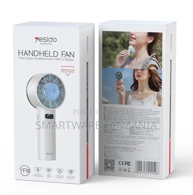 Yesido Handheld Fan with Pure Copper Brushless Motor - 1