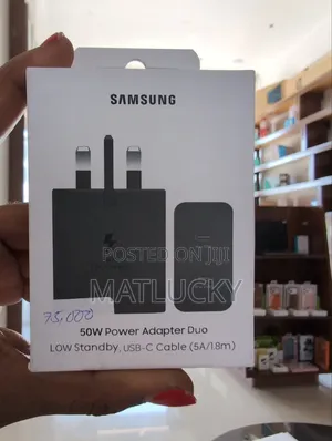 50W Power Adapter Duo with USB-C Cable