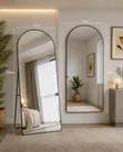 Modern Arched Full-Length Mirror with Metal Frame (77x170cm) - 1