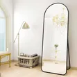 Modern Arched Full-Length Mirror with Metal Frame (77x170cm) - 5
