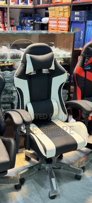 Kiti cha Michezo cha Devoko cha Ergonomic - Nyeusi/Nyeupe