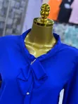 Women's Satin Long Sleeve Blouses - Classic Style - 1
