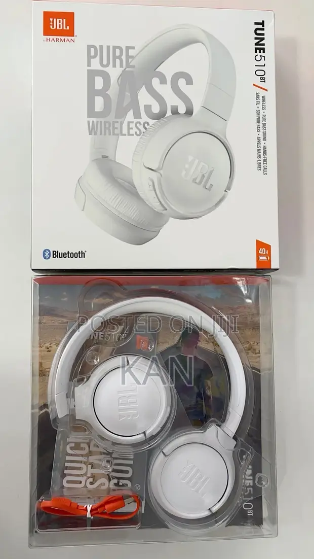 JBL Tune 510 Headphones za Kwenye Sikio (Nyeupe) - 1