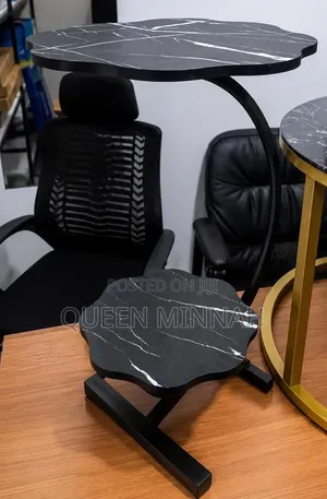 C-Shape Side Table - Marble Look